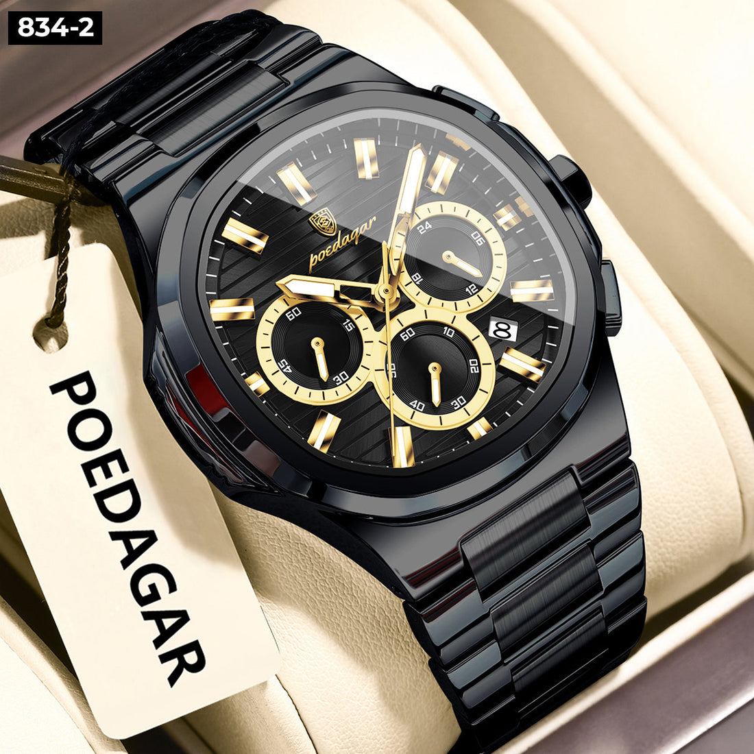 Reloj Milán negro con dorado