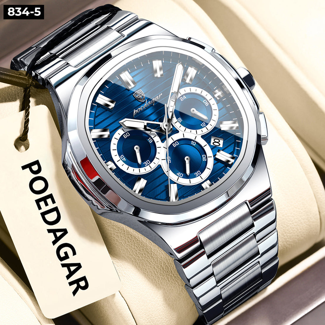 Reloj Milán plata con azul