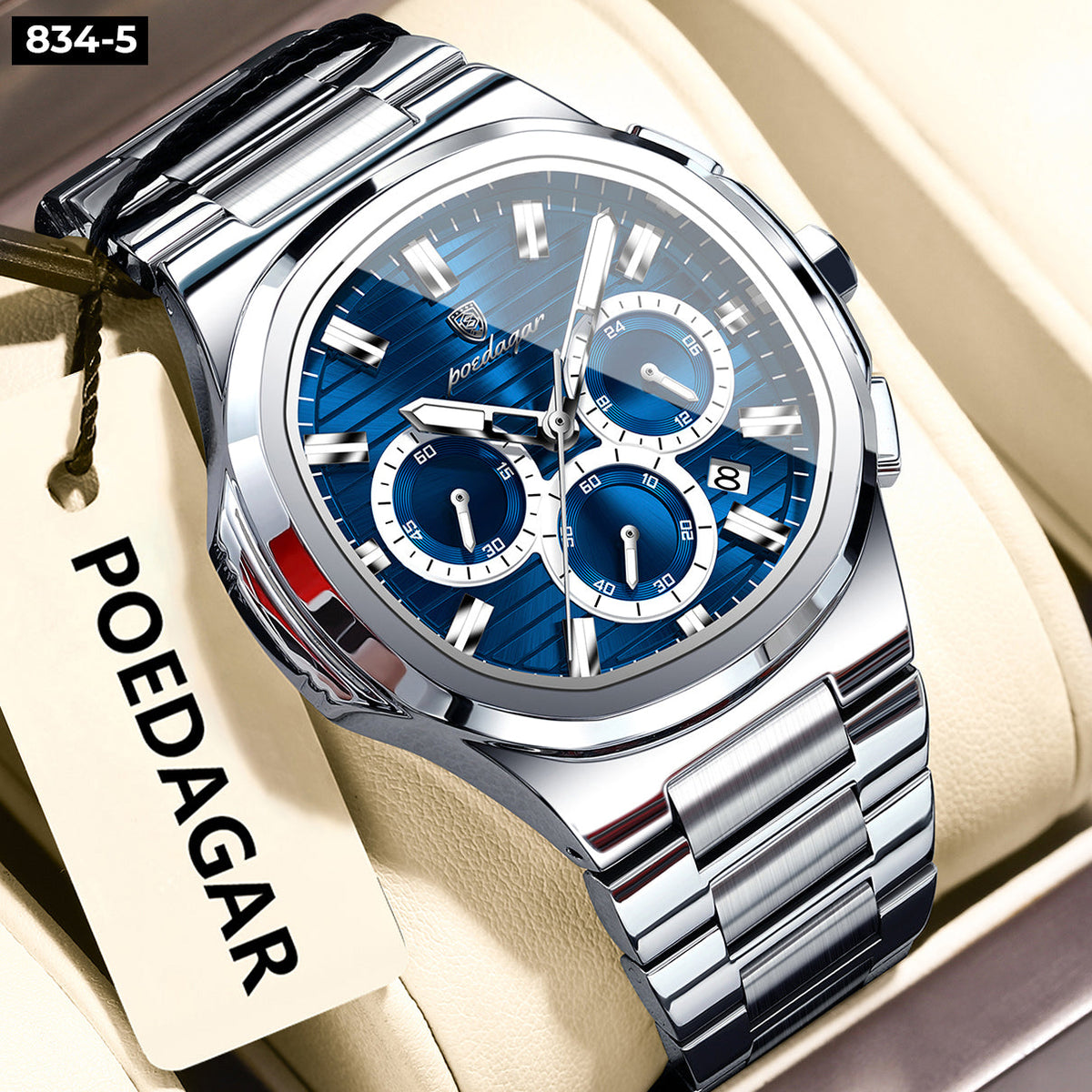 Reloj Milán plata con azul