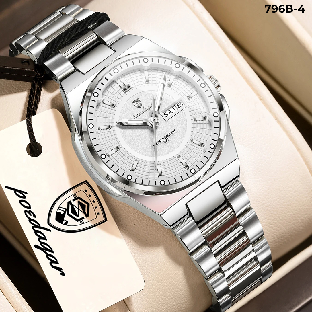 Reloj Viena plata con blanco