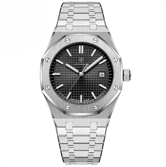 Reloj Mónaco plata con negro